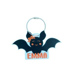Halloween Trick or Treat Tag Bat with the name "Emma"